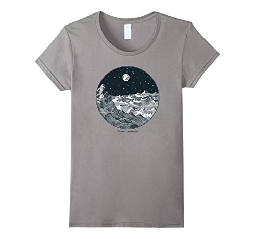 Womens vintage moon landscape illustration astronomy space t shir…