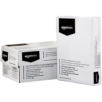 AmazonBasics 30% Recycled Multipurpose Copy Printer Paper - 8.5 x 11 Inches, 3 Ream Case (1,500 Sheets)