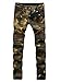Men's Vintage Golden Biker Slim Fit Skinny Distressed Runway Denim Jeans Pants