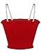 Sweetbei J Womens Strapless Pleated Summer Sexy Bandeau Tube Crop Tops Red M