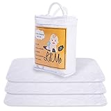 Baby Changing Pad Liners - 3 Pack - Reversible: Soft Bamboo Terry Cloth or Waterproof TPU - Large Reusable Diaper Mat - Machine Washable - by Lil' Me