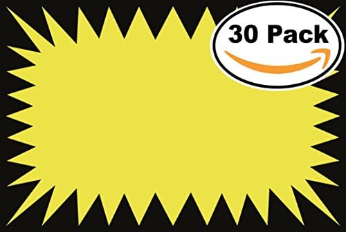 Retail Genius Price Burst 30 Yellow Sign Pack. Boost Sales with Bright Display Tags. Durable, Easy to Write On Star Cards Are For Yard, Estate &amp; Garage Sale, Fundraiser, Store, Business &amp; Flea Market.