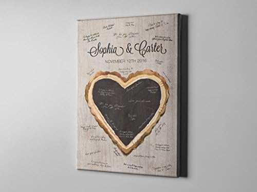 SALE 50% Off Canvas Guest Book, Wooden Heart Canvas Guest Book, Unique Love Guest Book, Wedding Decor Keepsake, FREE SHIPPING! (CGB13)