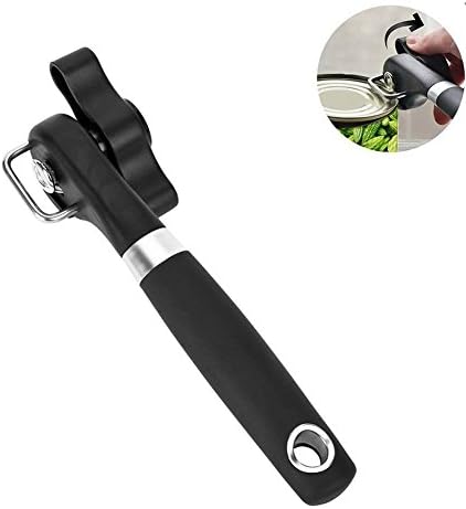 DTlife Stainless Steel Can Jar Opener，Side Cut Manual Can Opener with Soft Grip Handle