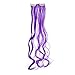 SWACC 7 Pcs Full Head Party Highlights Clip on in Hair Extensions Colored Hair Streak Synthetic Hairpieces (20-Inch Curly, Purple)