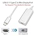 USB 3.1 Type C to Mini DisplayPort/Mini DP Adapter Cable With Aluminium Case Support 4K UHD for MacBook Pro 2016,Galaxy S8(No Support MacBook Pro 2017 and Thunderbolt Interface's Monitor),Silver