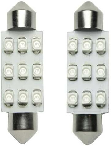 44mm dome LED bulbs with 9 SMD ultra bright, map cabin interior light, 2pc red