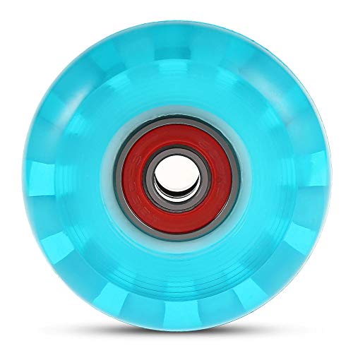 MonLiya 4pcs- 54mm Light Up Scooter Rear Wheels, Elastic Rubber Skate Roller + Bearings 85A Professional Skateboard Wheels for Toddler Kids