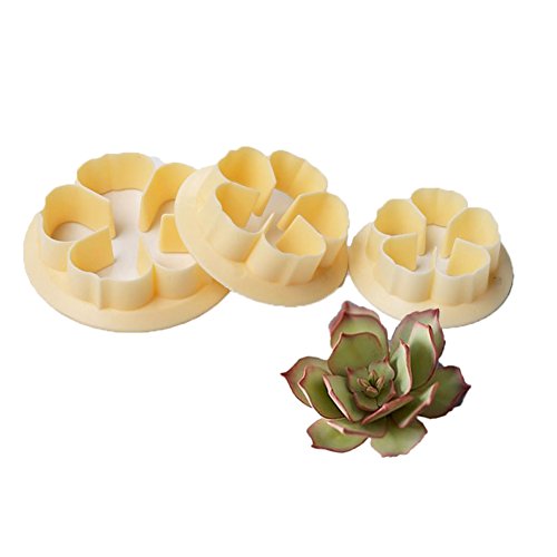 SK Cake Blossom Rose Petal Cutter Fondant Cake Decorating Rose Flower Sugarcraft Plunger Cutter Mold Set of 3