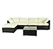 Outsunny 6 Piece Outdoor Patio PE Rattan Wicker Sofa Sectional Furniture Set, Deluxe
