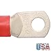 Exell Battery 2/0 Interconnecting Copper Cable, 6-inch Length with 3/8-inch Lugs, Red