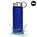 MIRA 40 Oz Stainless Steel Vacuum Insulated Wide Mouth Water Bottle | Thermos Flask Keeps Water Stay Cold for 24 Hours, Hot for 12 Hours | Double Walled Powder Coated Travel Flask | Blue