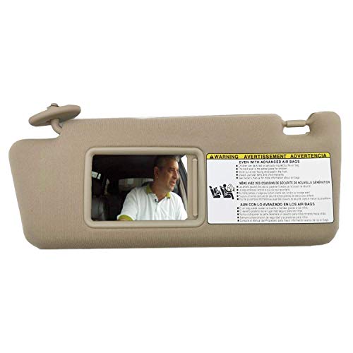 SAILEAD Left Driver Side Sun Visor for Toyota Tacoma 2005 2006 2007 2008 2009 2010 2011 2012 Visor Assembly Without Light 74320-04181-B1 (Sand Beige)