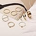 FINETOO 9 PCS Simple Stainless Steel Knuckle Midi Ring Set Crystal for Women/Girl Gold CZ Finger Stackable Rings Set Jewelry Friendship