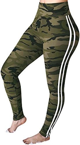 Inverlee Women s Mid Waist Camouflage Striped Trousers Ladies Casual Drawstring Pants