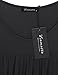 Vinmatto Women's Scoop Neck Pleated Blouse Top Tunic Shirt (XL, Solid Black)