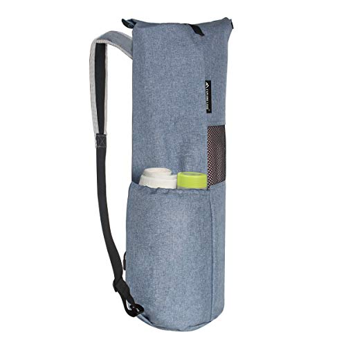 Explore Land Oxford Yoga Mat Storage Bag with Breathable Mesh Window and Large Pocket (Fits for Thicker or Widen Yoga Mat, Blue)