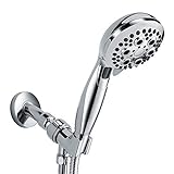 Handheld Shower Head, Wassern High Pressure 9 Setting 74 Jets Intake Air Rainfull Massage Spa Water Saving Trickle Button Flexible 60'' Stainless Steel Hose Angle Adjustable Bracket 3.5'' Chrome