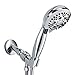Handheld Shower Head, Wassern High Pressure 9 Setting 74 Jets Intake Air Rainfull Massage Water Saving Button 80'' Stainless Steel Hose Angle Adjustable Bracket 3.5'' Chrome-Charity:Water-
