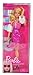 Barbie Year 2009 Fashionistas Series 12 Inch Doll - GLAM Barbie with Pink Neck Strap Party Dress, Faux Fur Arm Wrap, Necklace, Earrings, Purse and Pair of High Heel Shoes (R9878)