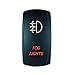 QUNQI STAR 5 pin Laser Backlit Rocker Switch FOG LIGHTS 20A 12V On/off LED Light Toggle Switch (Red)