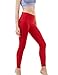 Tesla CLSL TM-FYP52-RED_Medium Yoga Pants High-Waist Tummy Control w Hidden Pocket FYP52