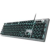 FIODIO Membrane Gaming Keyboard, Wired RGB Rainbow Backlit Keyboard, Ergonomic Standard Keyboard ...