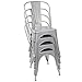 Furmax Metal Dining Chair Indoor Outdoor Use Stackable Classic Trattoria Chair Chic Dining Bistro Cafe Side Metal Chairs Set of 4 (Sliver)