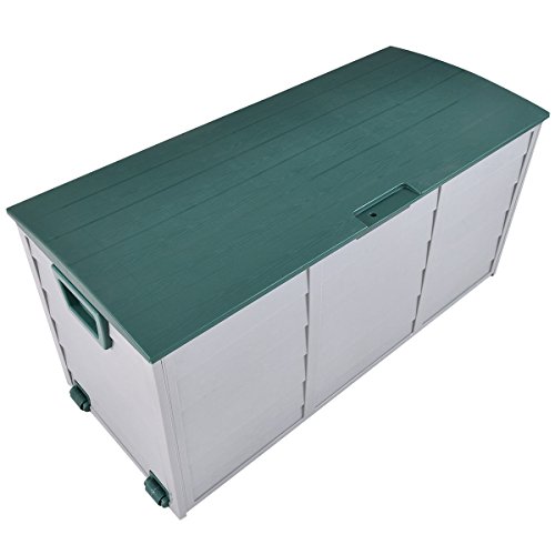 44" Deck Storage Box Outdoor Patio Garage Shed Tool Bench Container 70 Gallon