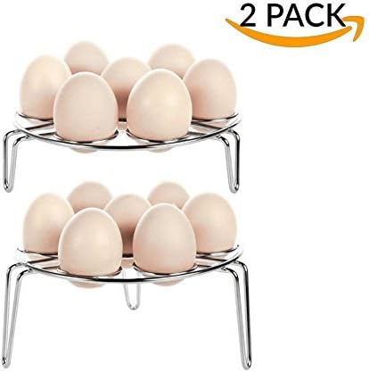 2 Pack Steamer Rack for Instant Pot,Stainless Steel Stackable Egg Vegetable Steam Rack,Kitchen Food Basket Stand for Pressure Cooker Acccessories