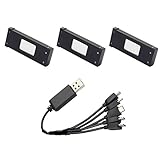 Hapinic 3pc 3.7V 900mAh 30C Lipo Battery Accessory For TIANQU VISUO XS809W XS809S XS809HW + 5 in 1 Charger Cable