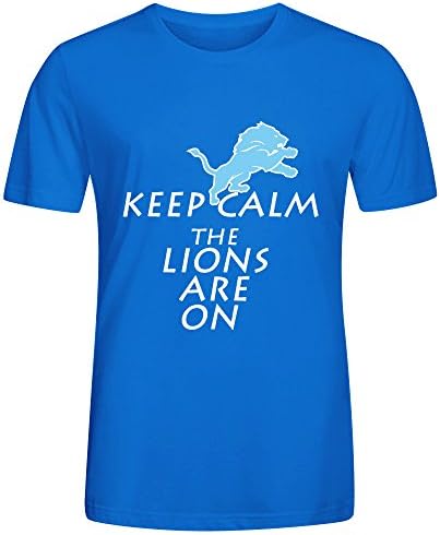 FORERIC Keep Calm The Lions Are On Tee For Men Blue