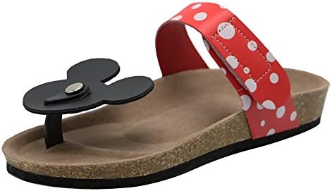 Women Mickey Mouse Dote Flip Flops Comfort Flat Sandals