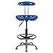 Flash Furniture Bradley Vibrant Bright Blue and Chrome Drafting Stool with Tractor Seat
