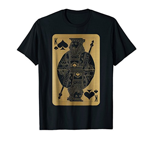 Cool Gold T-shirt Golden King of Spades Easy Card Costume