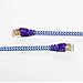 Tera Grand - 6FT - CAT7 10 Gigabit Ethernet Ultra Flat Patch Cable for Modem Router LAN Network - Braided Jacket, Gold Plated Shielded RJ45 Connectors, Faster Than CAT6a CAT6 CAT5e, Purple & Blue