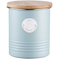 Typhoon Living Airtight Coffee Storage Canister with Bamboo Lid, 1 Litre, Blue
