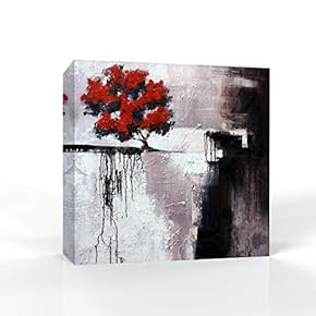 Canvas Wall Art Elegant Red Flowers Pictures Home Wall Decorations for Bedroom Living Room Paintings Canvas Prints Framed - 12x12 inches