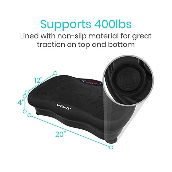 Vive-Shake-Plate-Vibration-Platform-with-Resistance-Exercise-Band-Vibrating-Fat-Shaker-Power-Machine-Equipment-for-Whole-Body-Home-Fitness-Pulsating-Weight-Loss-Training Vive Shake Plate - Vibration Platform with Resistance Exercise Band - Vibrating Shaker Power Machine - Equipment for…