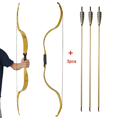 Buy ZSHJG Traditional Longbow Handmade Recurve Bow 20lbs Archery Bow