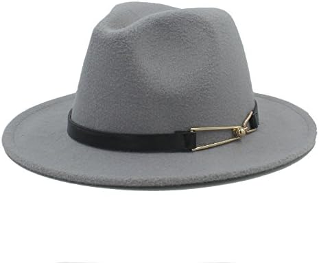 Ruanyi Fashion Wool Women Men Wool Fedora Hat With Elegant alloy belt ( Color : 10 , Size : 57-58cm )