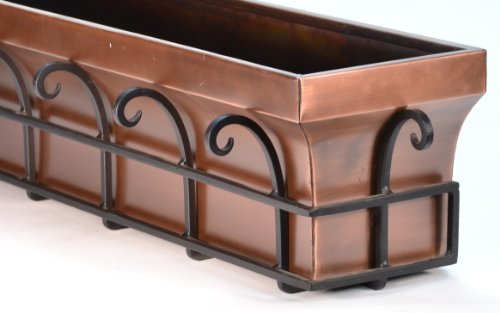 H Potter Copper Window Flower Garden Box Planter (30 Inch Length)