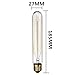 KINGSO Vintage Edison Bulbs 60W Tubular Nostalgic Filament Incandescent Antique Dimmable Light Bulb for Home Light Fixtures E27 Base T30 110V Length of 7.28 inches - 2 Pack