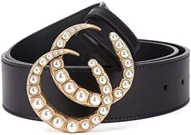 Designer G Style Belt Crystal Rhinestone Metal Buckle Genuine Leather for Jeans and Dresses