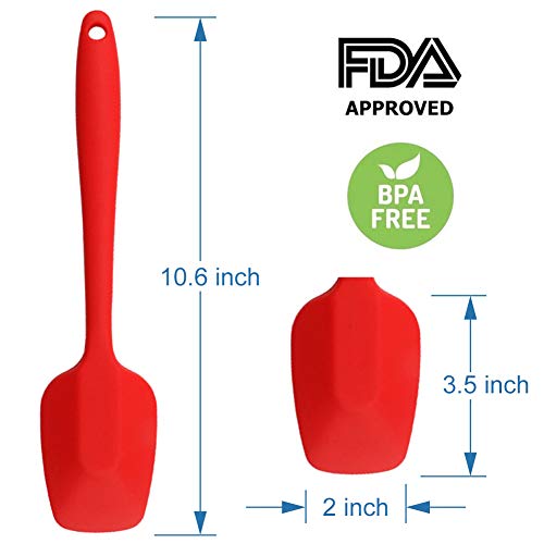 Silicone Spatulas,Heat Resistant Non-Stick Flexible Rubber Scrapers Bakeware Tool Essential Cooking Gadget (10.6" x 2.5" x 4 Pack)