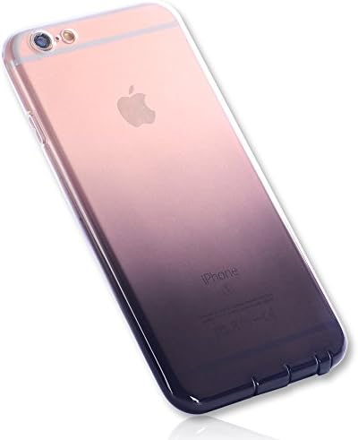 Iphone 7 Case, Clear Soft Tpu Gradient Color Phone Back Cover Shockproof for iphone 7 4.7 inch (BLACK)