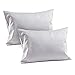 2 Grey Toddler Pillowcases - Envelope Style - 100% Cotton 400 TC Soft Sateen Weave - for Travel Pillows 13.5