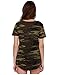 ASMAX HaoDuoYi Womens Camo Camouflage Jersey Longer V Neck Top Tee T Shirt(Small,Camo)