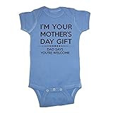 LOL Baby! Happy Mother's Day Dad Says You're Welcome Baby Bodysuit (Carolina Blue, 6 Months)
