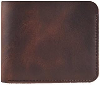 Brown High-end Simple Soft Handmade Minimalist Men's Horizontal Disdressed Vintage Wallet Tanned Leather